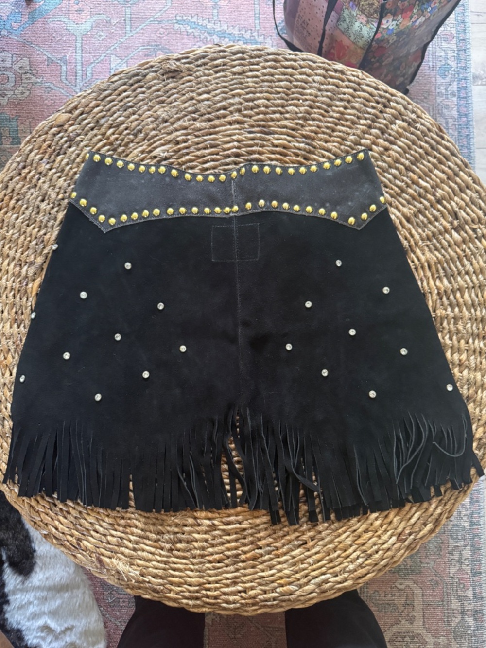 Understated Leather Fringe Belted Skirt - Picture 3 of 6